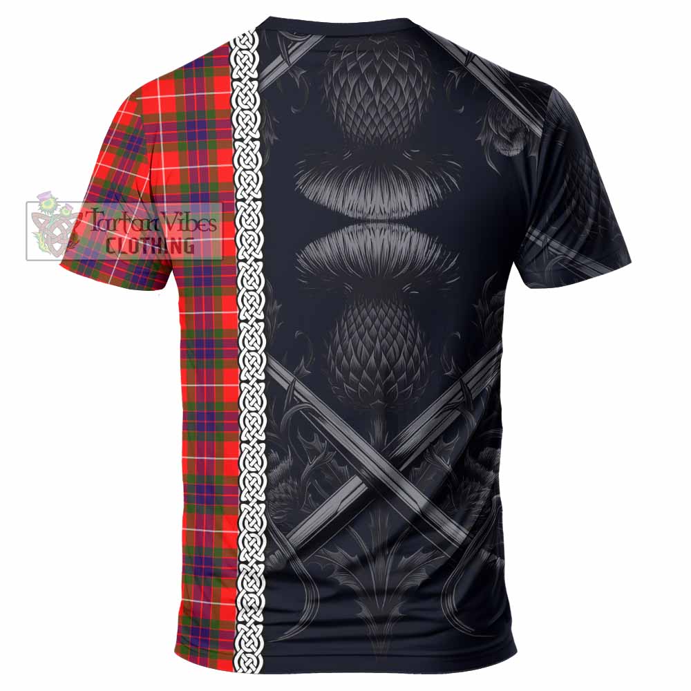 Tartan Vibes Clothing Abernethy Tartan T-Shirt with Family Crest Cross Sword Thistle Celtic Vibes