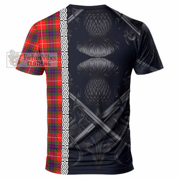 Abernethy Tartan T-Shirt with Family Crest Cross Sword Thistle Celtic Vibes