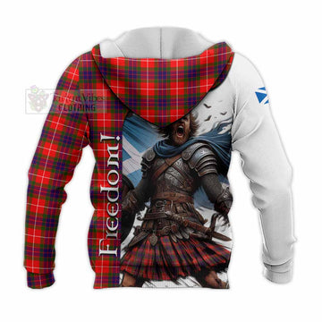 Abernethy Crest Tartan Knitted Hoodie Inspired by the Freedom of Scottish Warrior