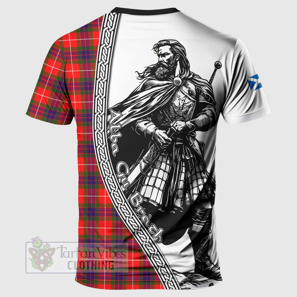 Tartan Vibes Clothing Abernethy Tartan Clan Crest T-Shirt with Highlander Warrior Celtic Style