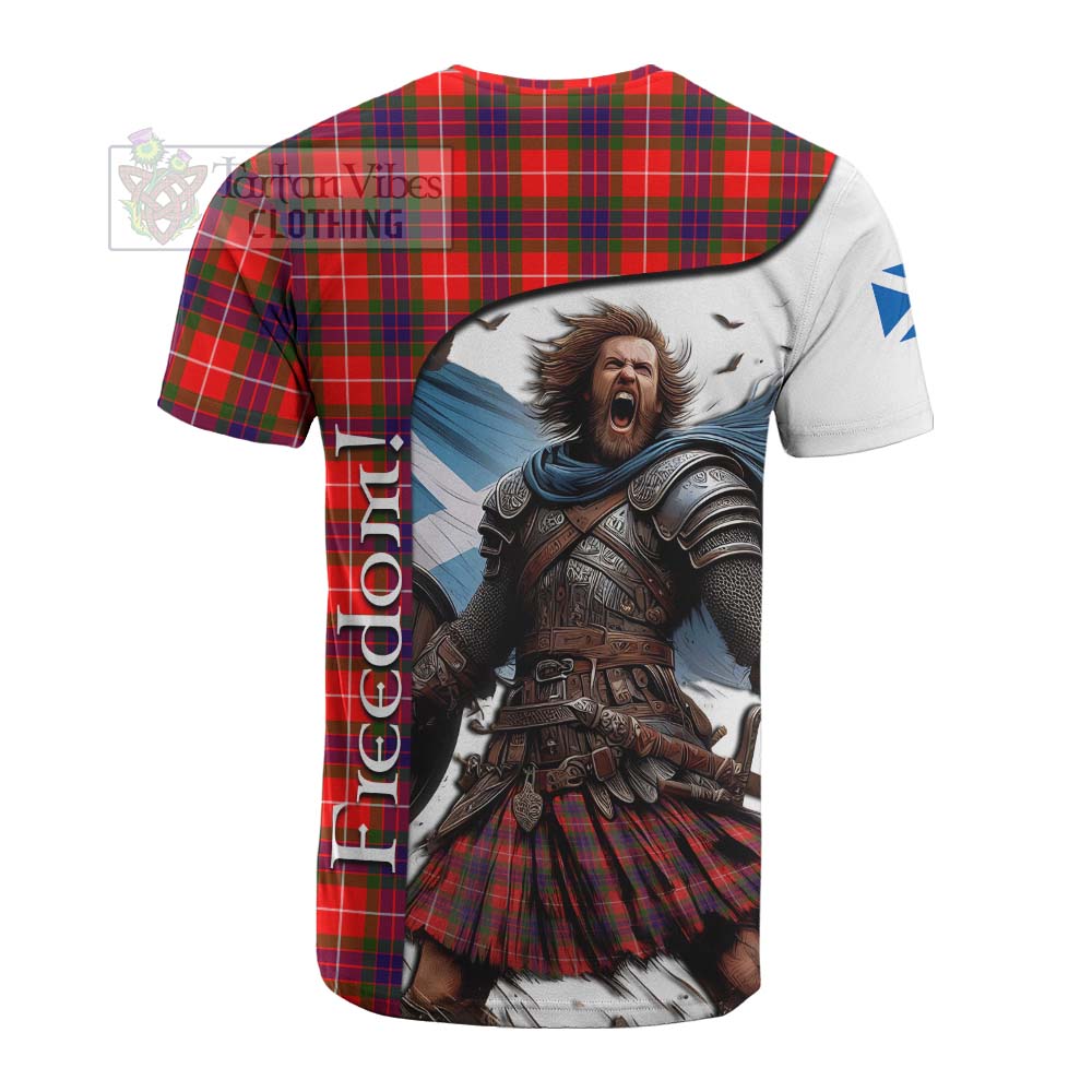 Tartan Vibes Clothing Abernethy Crest Tartan Cotton T-shirt Inspired by the Freedom of Scottish Warrior