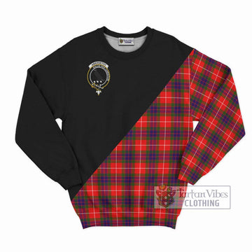 Abernethy Tartan Sweatshirt with Family Crest and Military Logo Style - Tartan Vibes Clothing