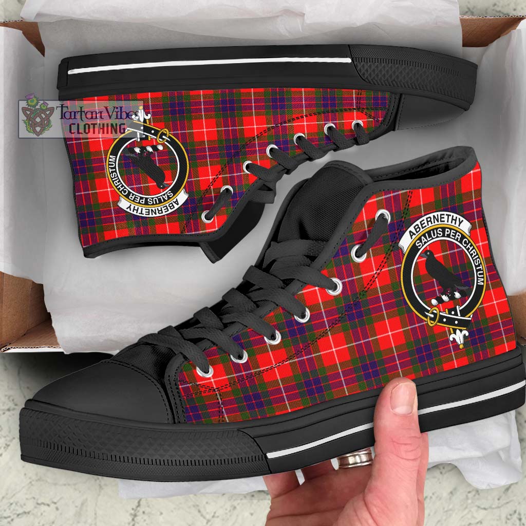 Tartan Vibes Clothing Abernethy Tartan High Top Shoes with Family Crest