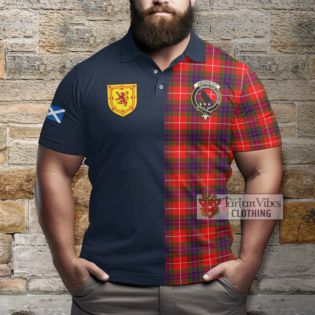 Tartan Vibes Clothing Abernethy Tartan Polo Shirt with Scottish Lion Royal Arm Half Style