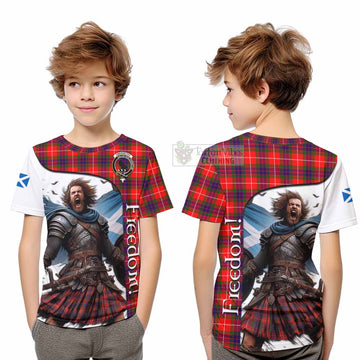 Abernethy Crest Tartan Kid T-Shirt Inspired by the Freedom of Scottish Warrior - Tartan Vibes Clothing