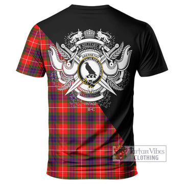 Abernethy Tartan T-Shirt with Family Crest and Military Logo Style