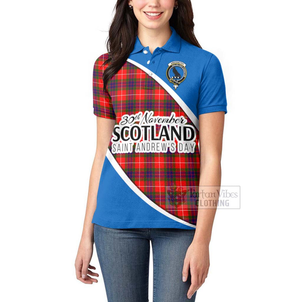 Tartan Vibes Clothing Abernethy Family Crest Tartan Women's Polo Shirt Celebrate Saint Andrew's Day in Style