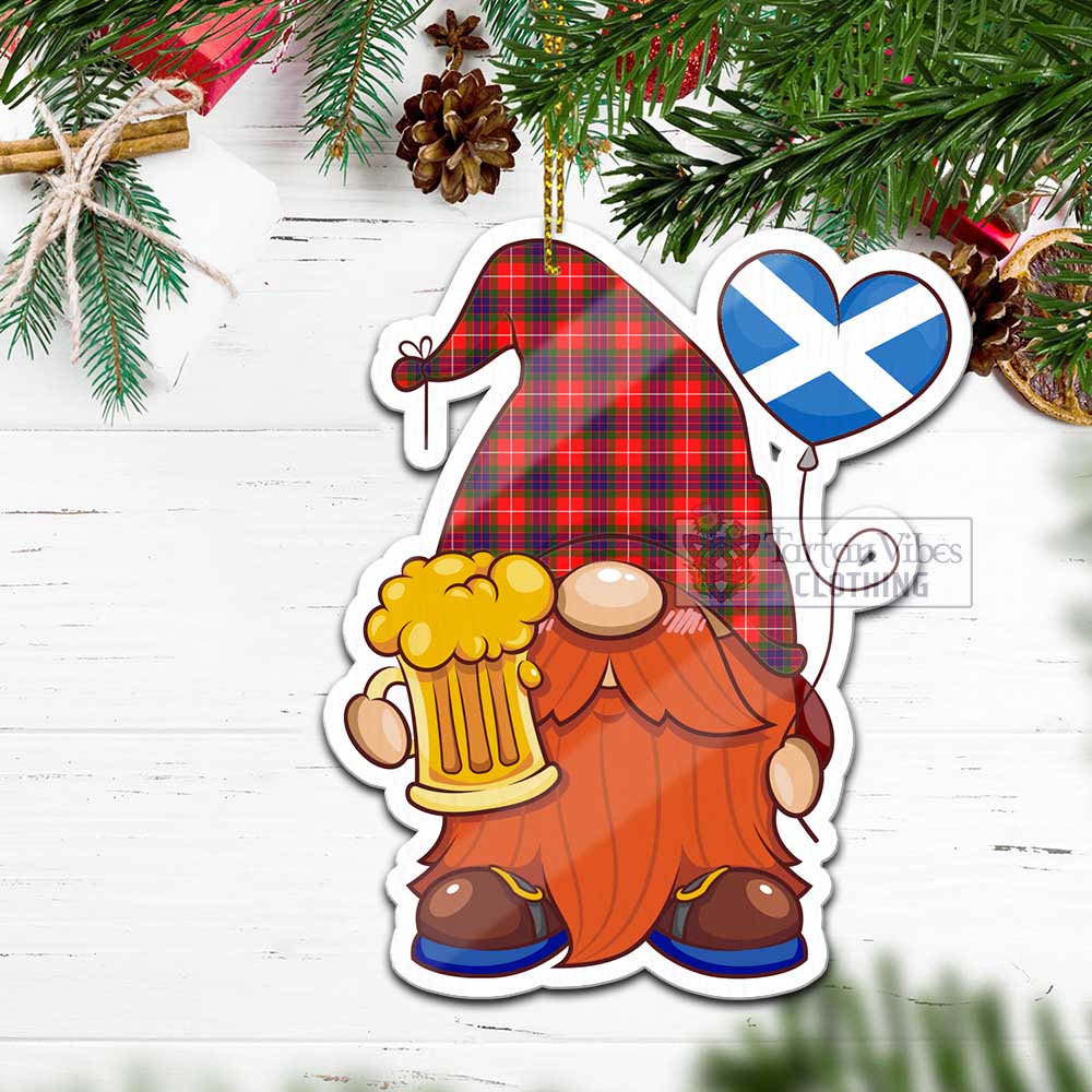 Tartan Vibes Clothing Abernethy Tartan Gnome Holding Beer Glass Christmas Ornament with Personalized National Flag