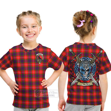 Abernethy Tartan Kid T-Shirt with Family Crest Celtic Skull Style - Tartan Vibes Clothing
