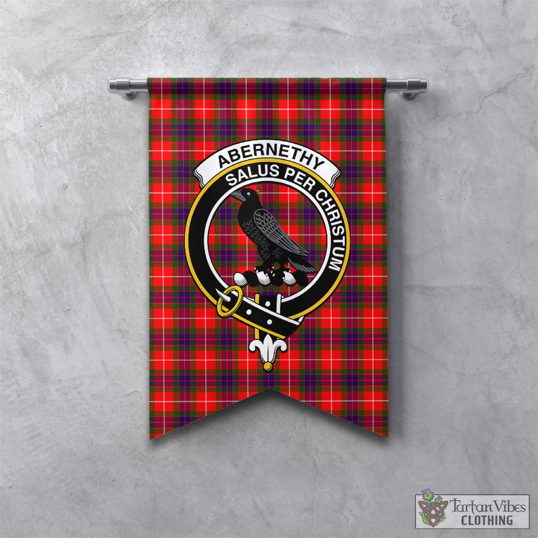 Tartan Vibes Clothing Abernethy Tartan Gonfalon, Tartan Banner with Family Crest