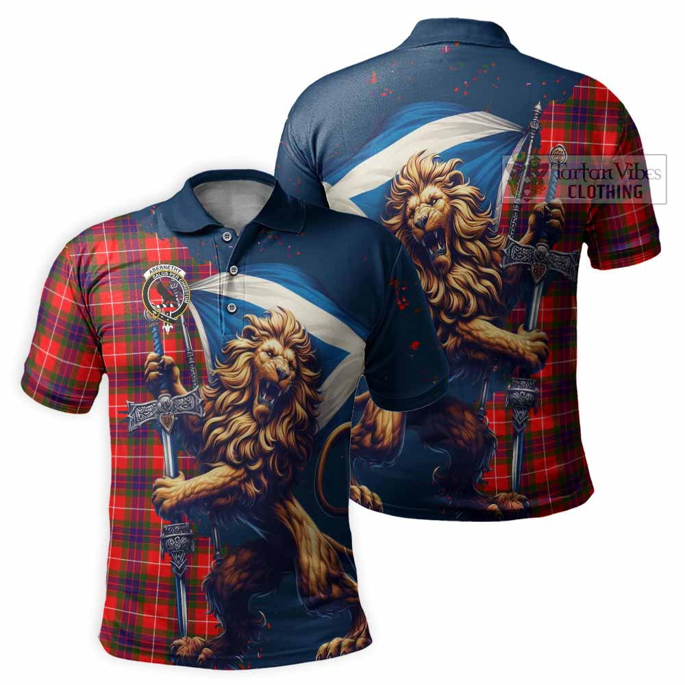 Tartan Vibes Clothing Abernethy Tartan Family Crest Men's Polo Shirt with Scottish Majestic Lion