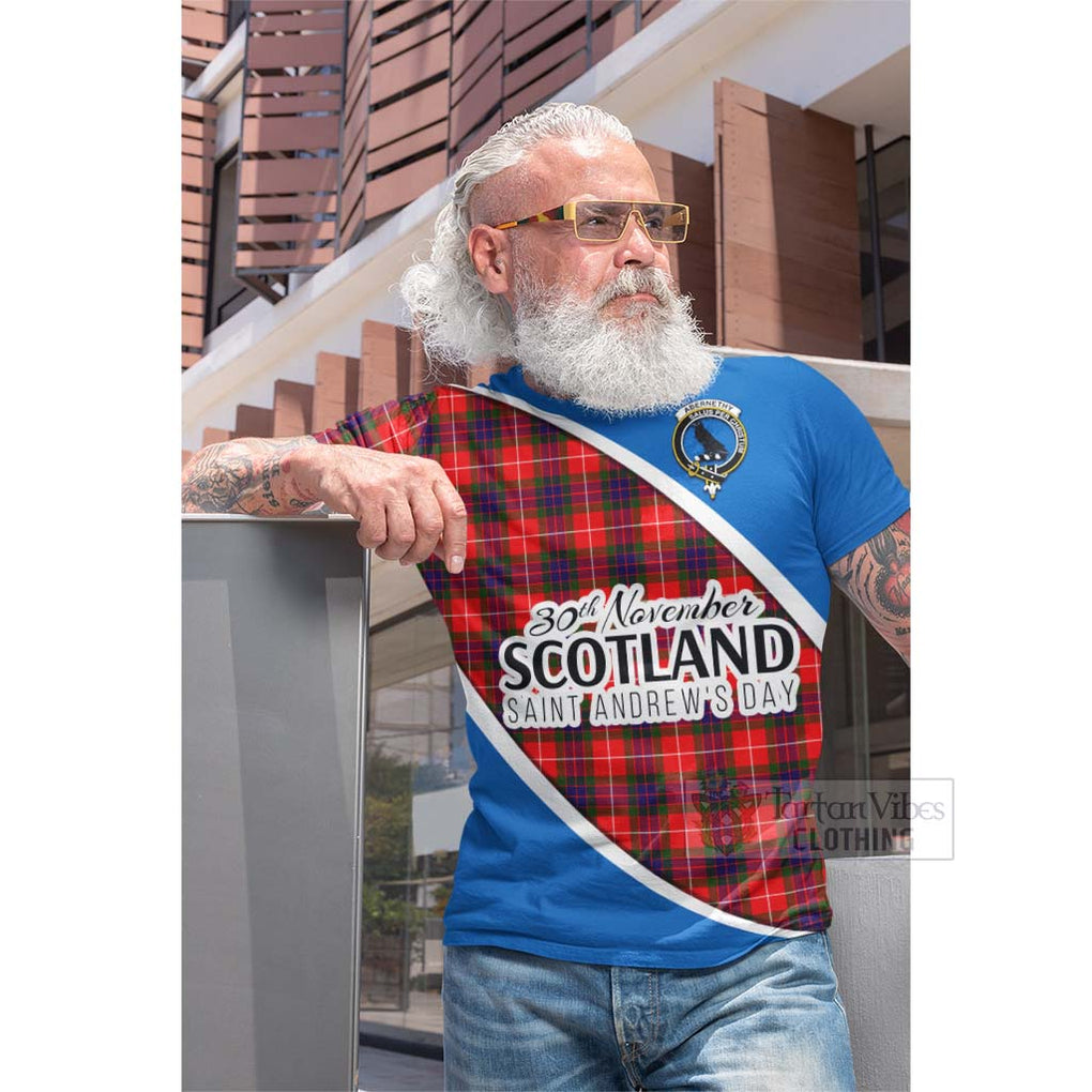 Tartan Vibes Clothing Abernethy Family Crest Tartan Cotton T-shirt Celebrate Saint Andrew's Day in Style