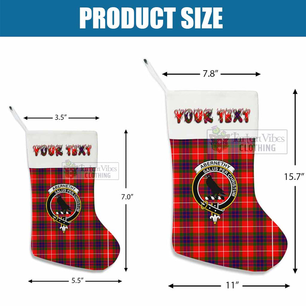 Tartan Vibes Clothing Abernethy Tartan Family Crest Christmas Stocking with Personalized Text