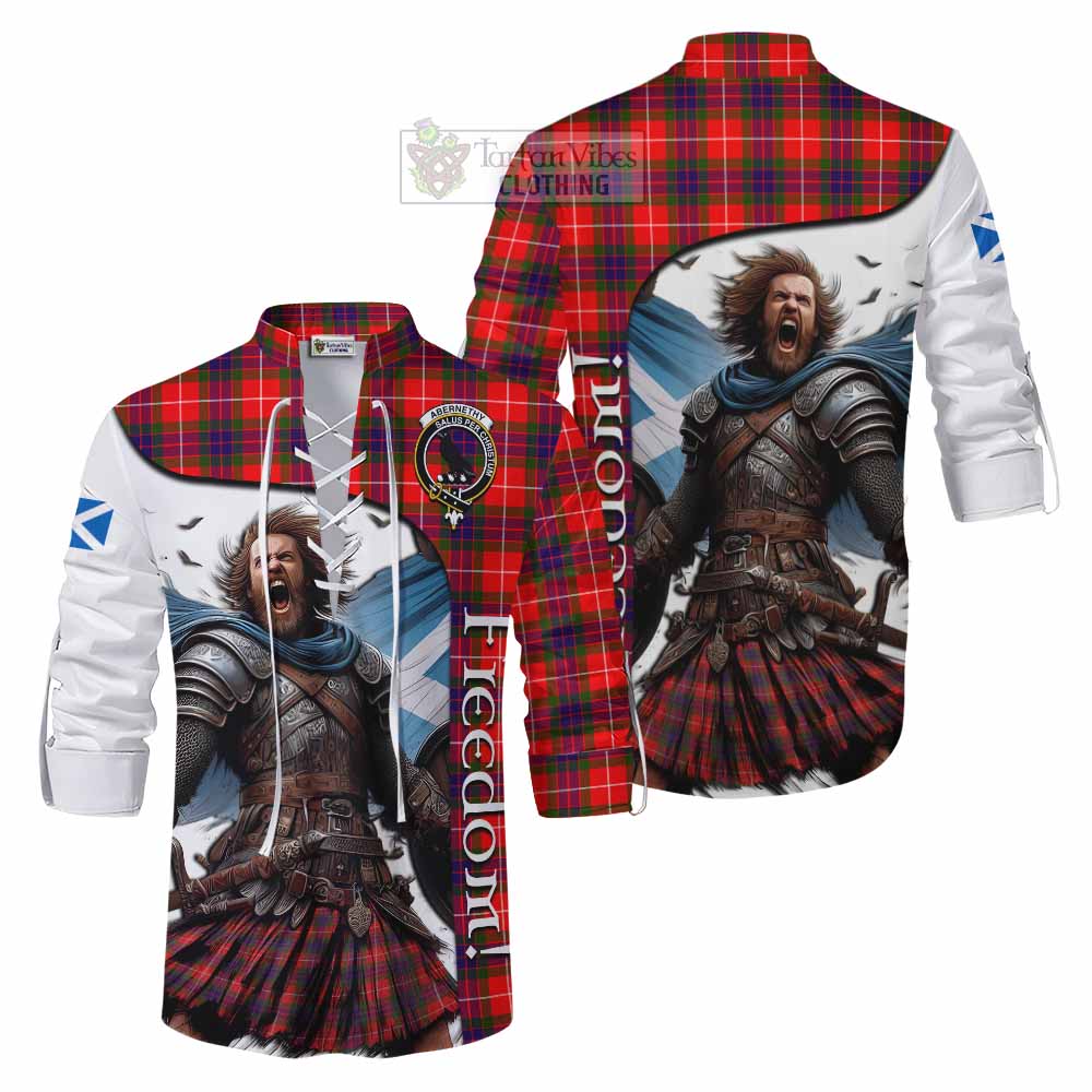 Tartan Vibes Clothing Abernethy Crest Tartan Ghillie Kilt Shirt Inspired by the Freedom of Scottish Warrior