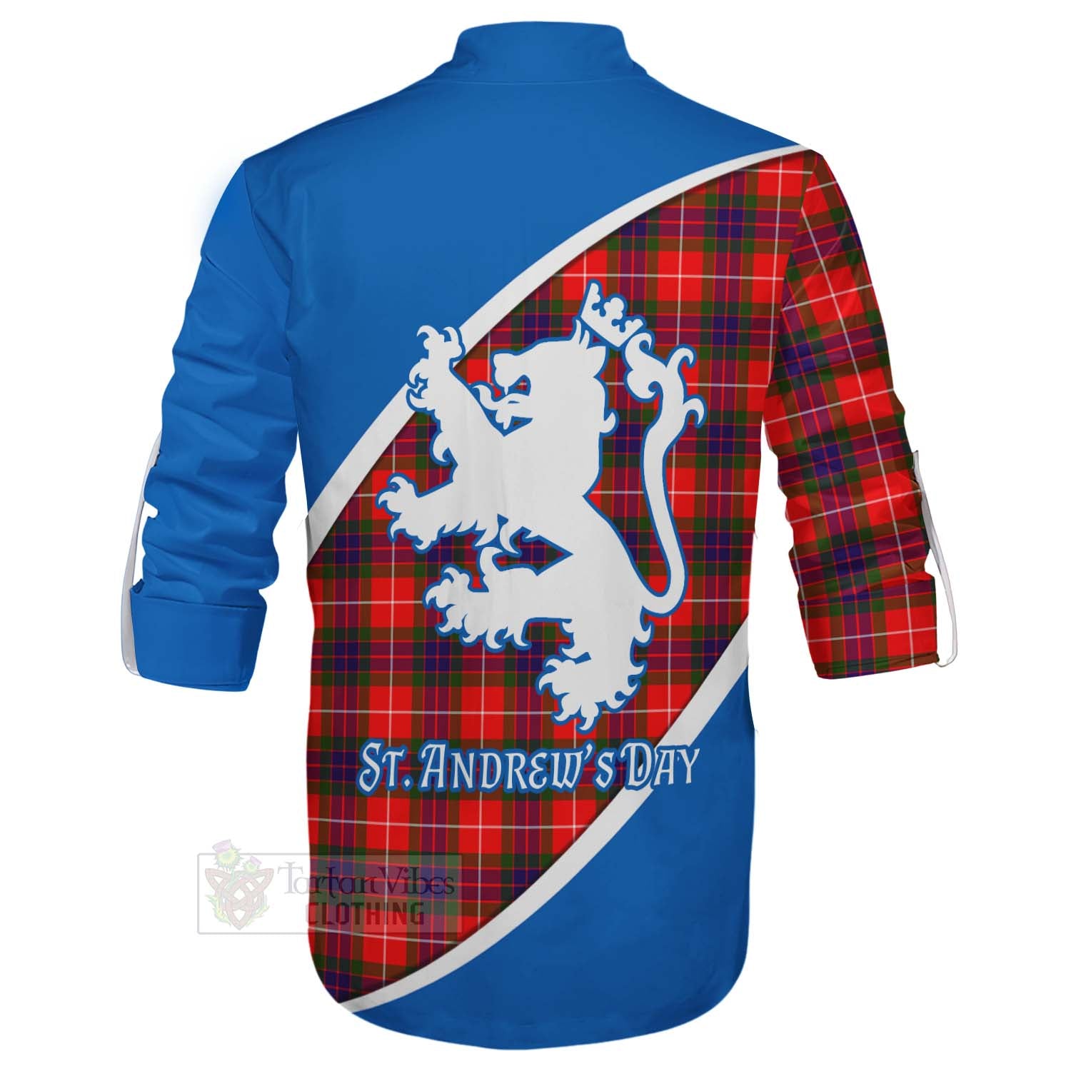 Tartan Vibes Clothing Abernethy Family Crest Tartan Ghillie Kilt Shirt Celebrate Saint Andrew's Day in Style