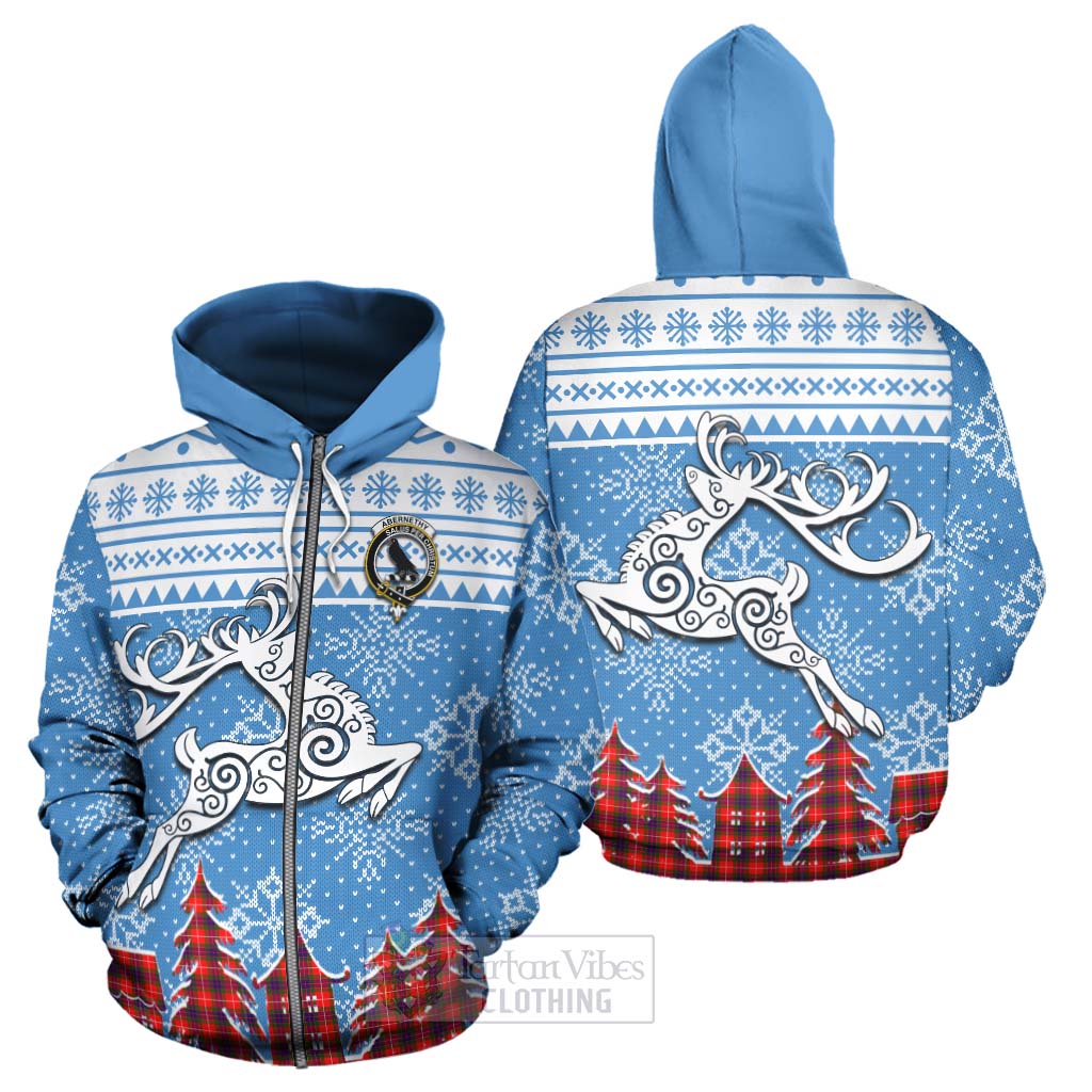 Tartan Vibes Clothing Abernethy Clan Christmas Hoodie Celtic Reindeer Style