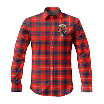 Abernethy Tartan Long Sleeve Button Up Shirt with Family Crest