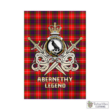 Abernethy Tartan Garden Flag with Clan Crest and the Golden Sword of Courageous Legacy - Tartan Vibes Clothing