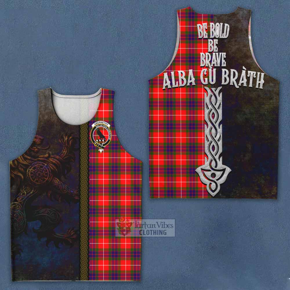 Abernethy Tartan Family Crest Men's Tank Top Alba Gu Brath Be Brave Lion Ancient Style - Tartan Vibes Clothing