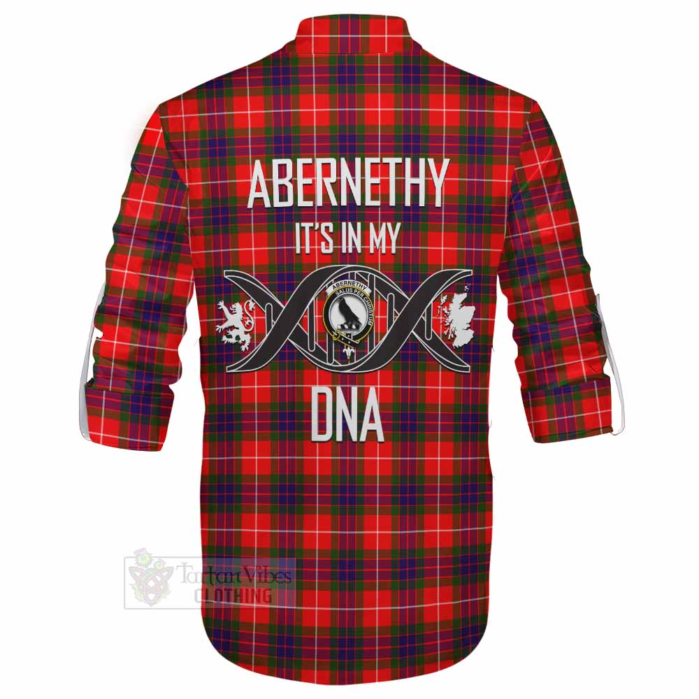 Tartan Vibes Clothing Abernethy Tartan Ghillie Kilt Shirt with Family Crest DNA In Me Style