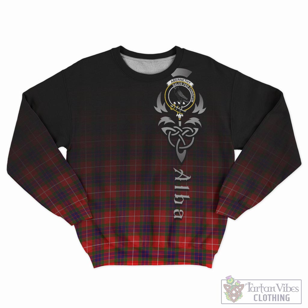 Tartan Vibes Clothing Abernethy Tartan Sweatshirt Featuring Alba Gu Brath Family Crest Celtic Inspired