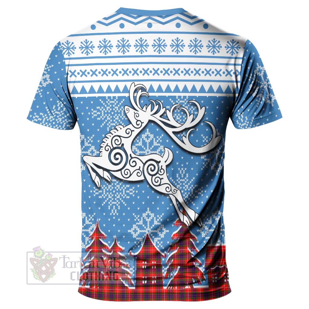 Tartan Vibes Clothing Abernethy Clan Christmas T-Shirt Celtic Reindeer Style