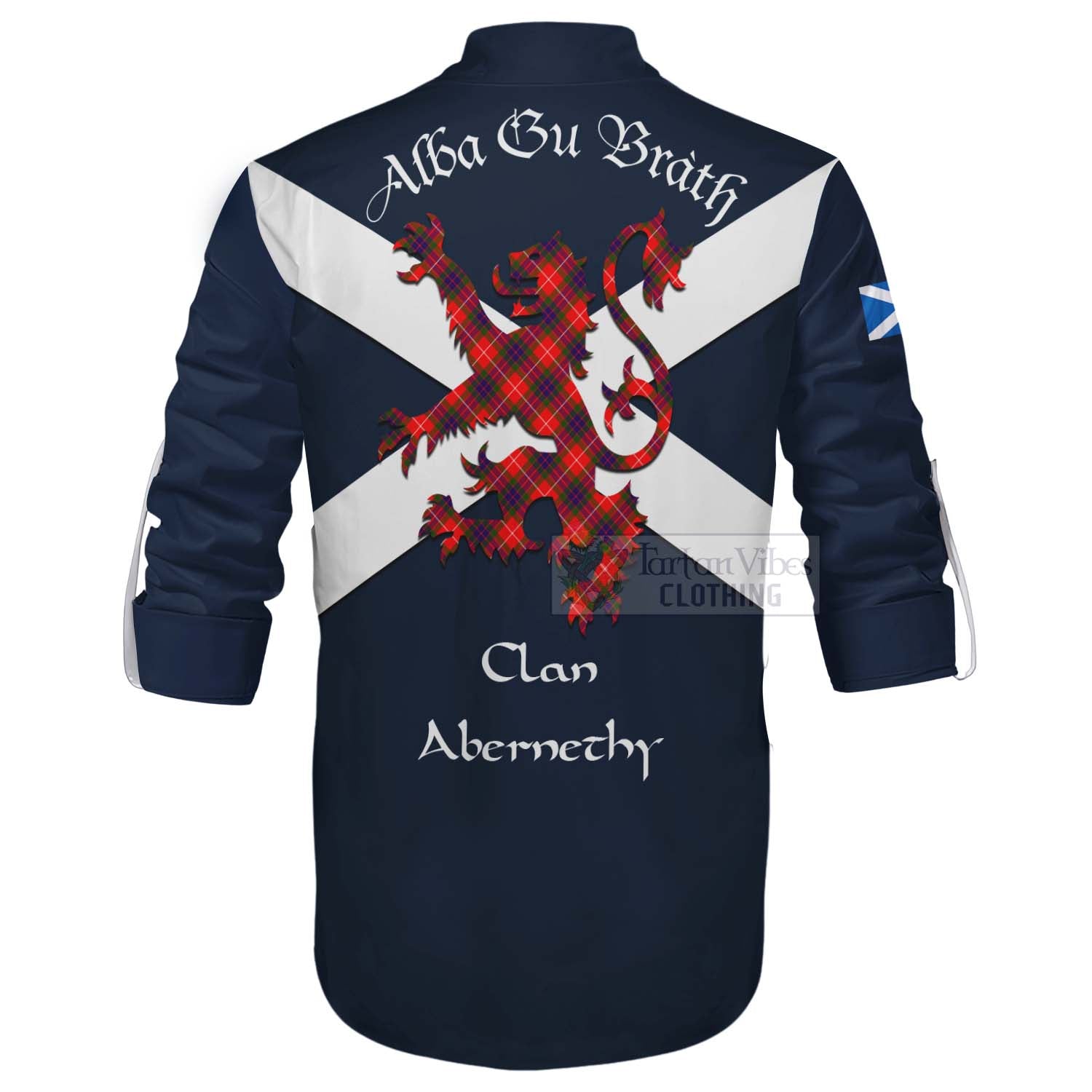 Tartan Vibes Clothing Abernethy Tartan Lion Rampant Ghillie Kilt Shirt Proudly Display Your Heritage with Alba Gu Brath and Clan Name