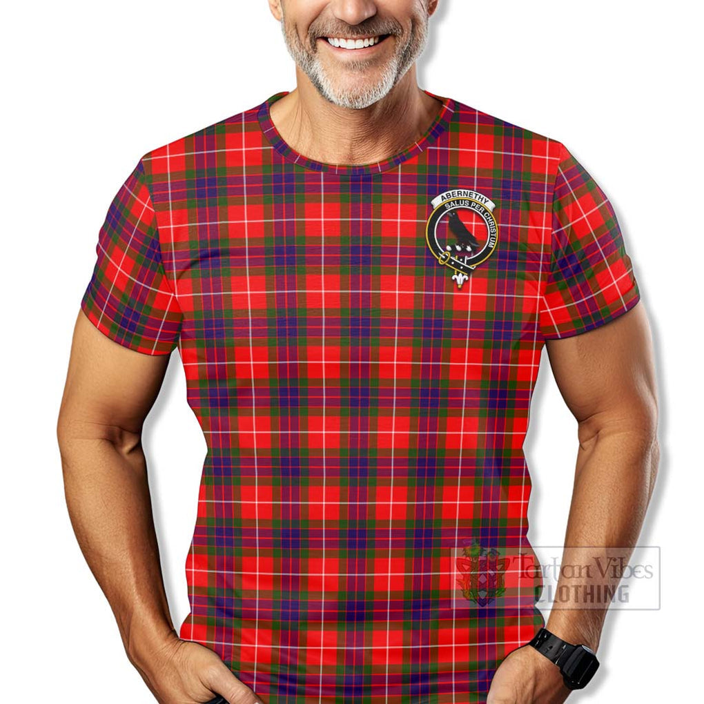 Tartan Vibes Clothing Abernethy Tartan T-Shirt with Family Crest Celtic Skull Style