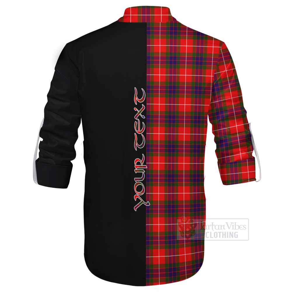 Tartan Vibes Clothing Abernethy Tartan Ghillie Kilt Shirt with Family Crest and Half Of Me Style