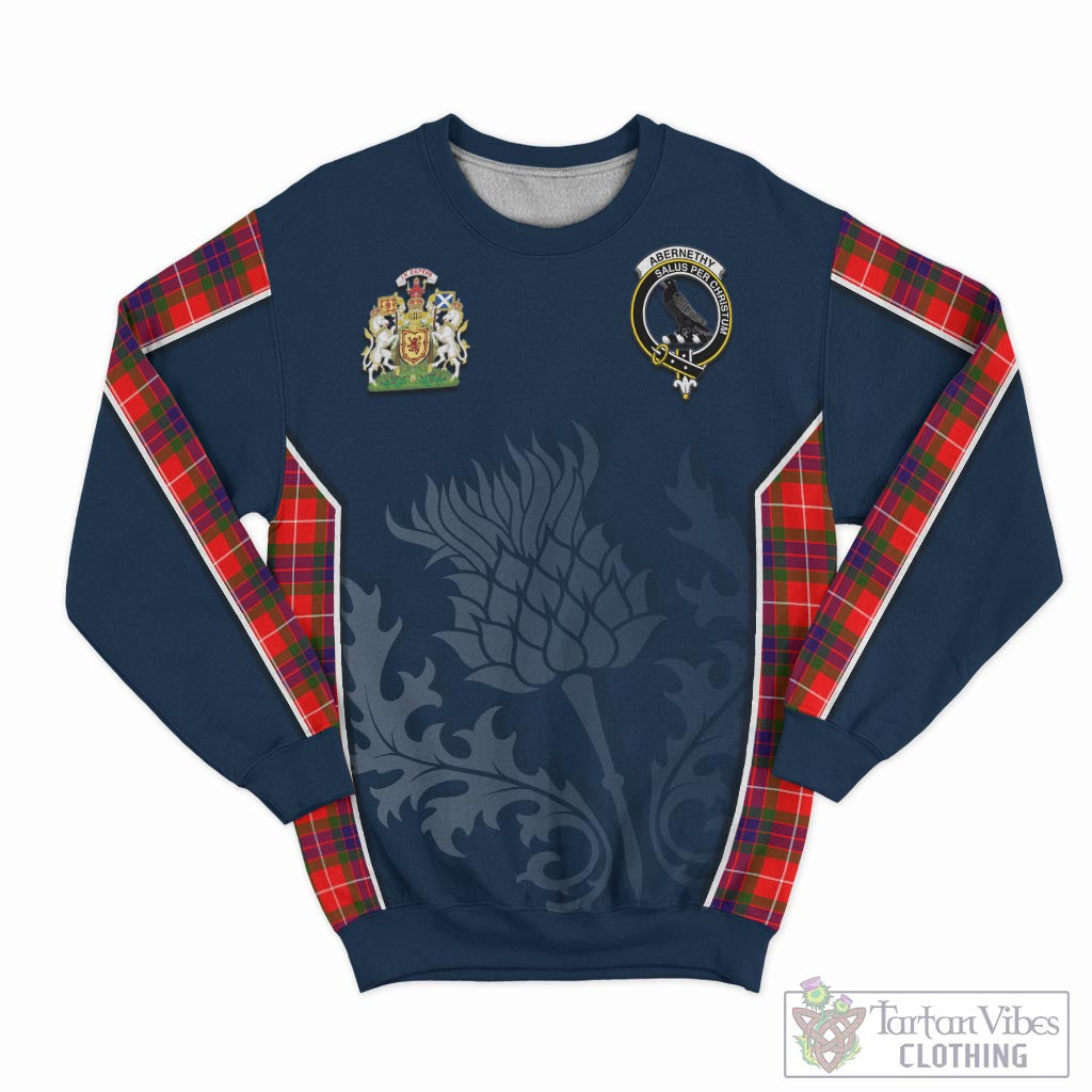 Tartan Vibes Clothing Abernethy Tartan Sweatshirt with Family Crest and Scottish Thistle Vibes Sport Style