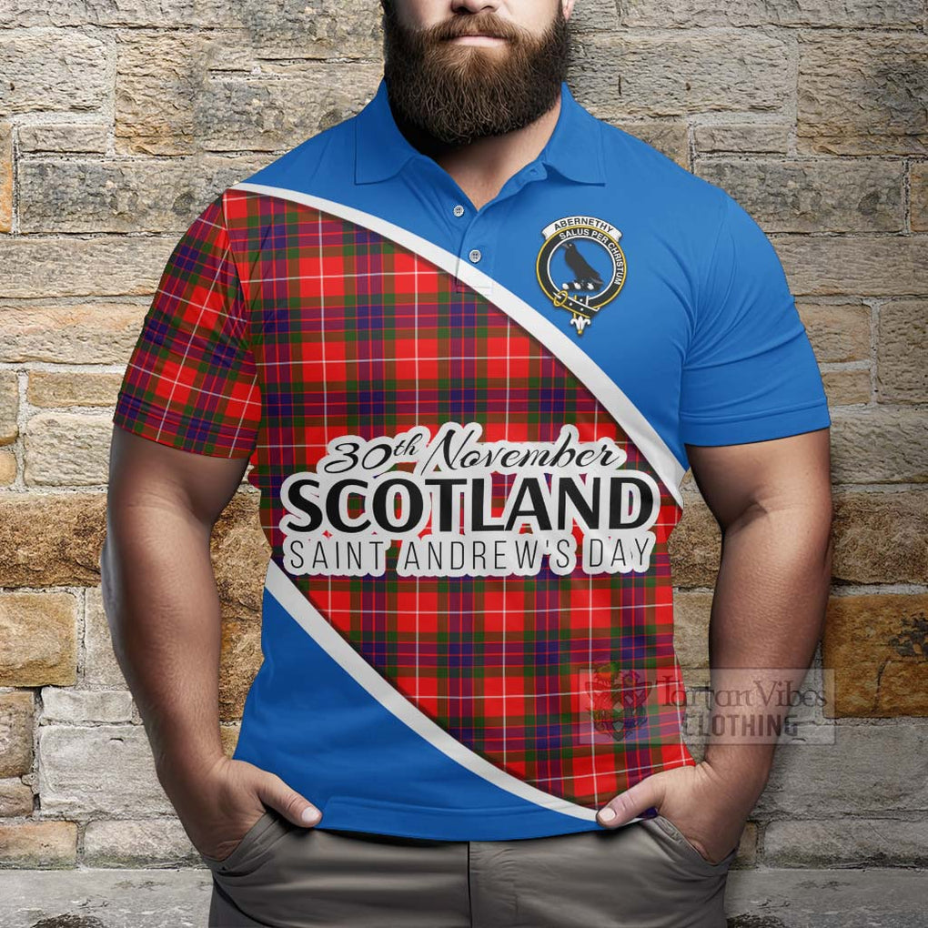 Tartan Vibes Clothing Abernethy Family Crest Tartan Polo Shirt Celebrate Saint Andrew's Day in Style