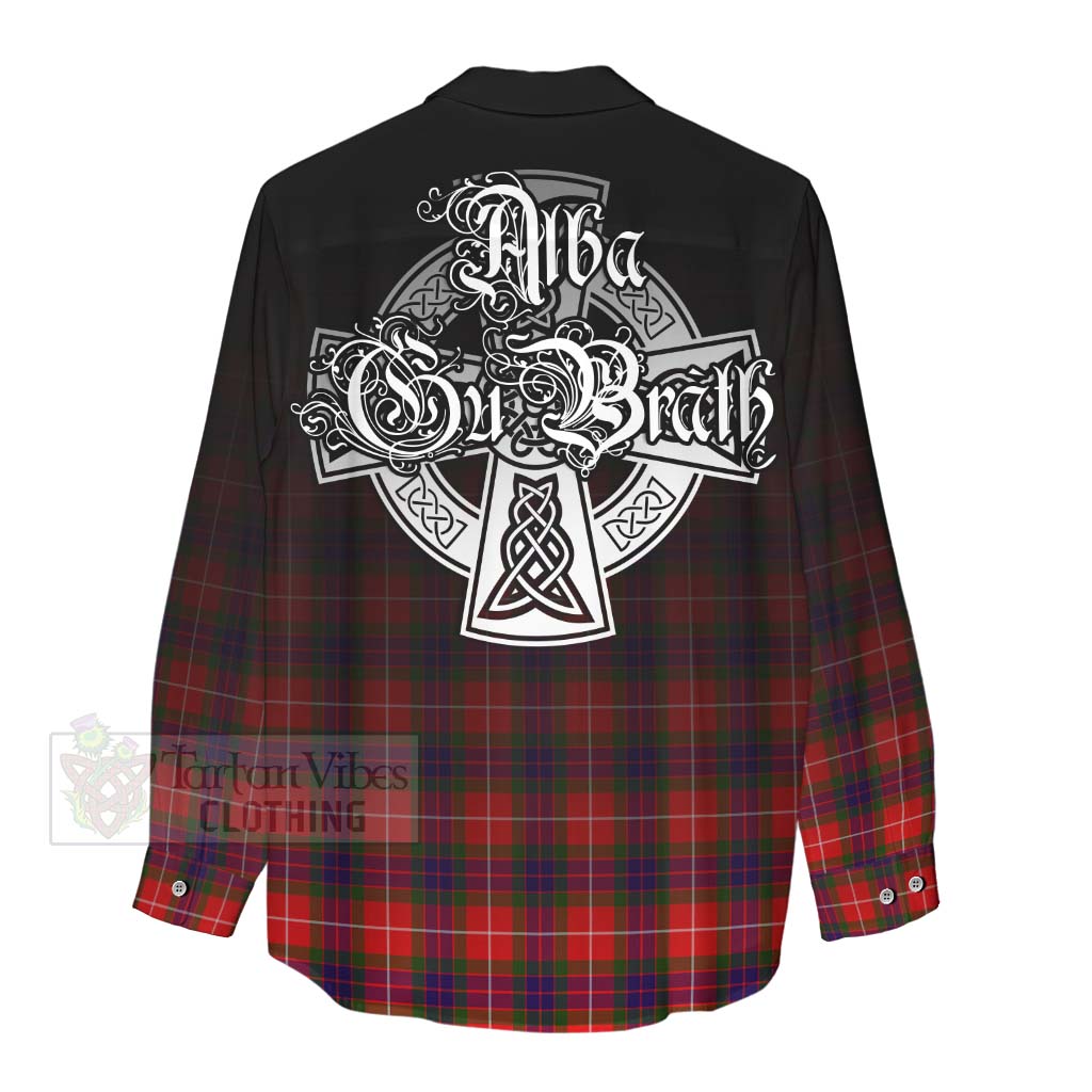 Tartan Vibes Clothing Abernethy Tartan Women's Casual Shirt Featuring Alba Gu Brath Family Crest Celtic Inspired