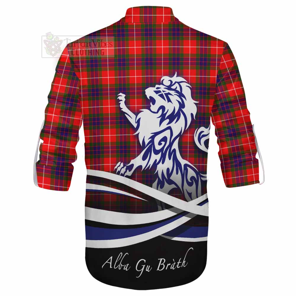 Tartan Vibes Clothing Abernethy Tartan Ghillie Kilt Shirt with Alba Gu Brath Regal Lion Emblem