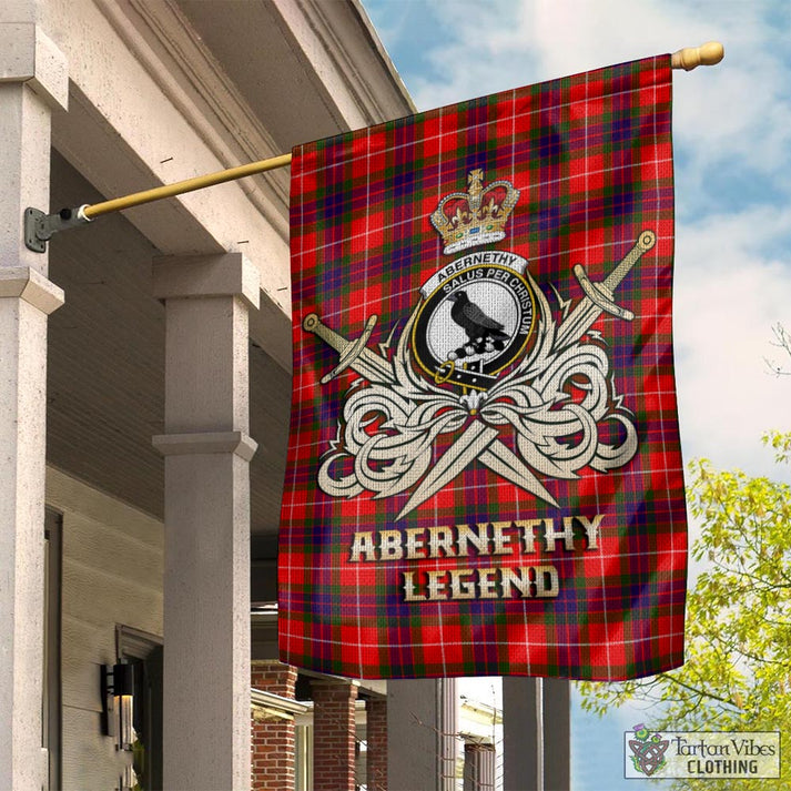 Abernethy Tartan Flag with Clan Crest