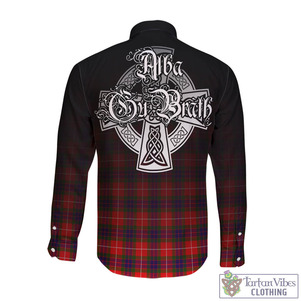 Tartan Vibes Clothing Abernethy Tartan Long Sleeve Button Up Featuring Alba Gu Brath Family Crest Celtic Inspired