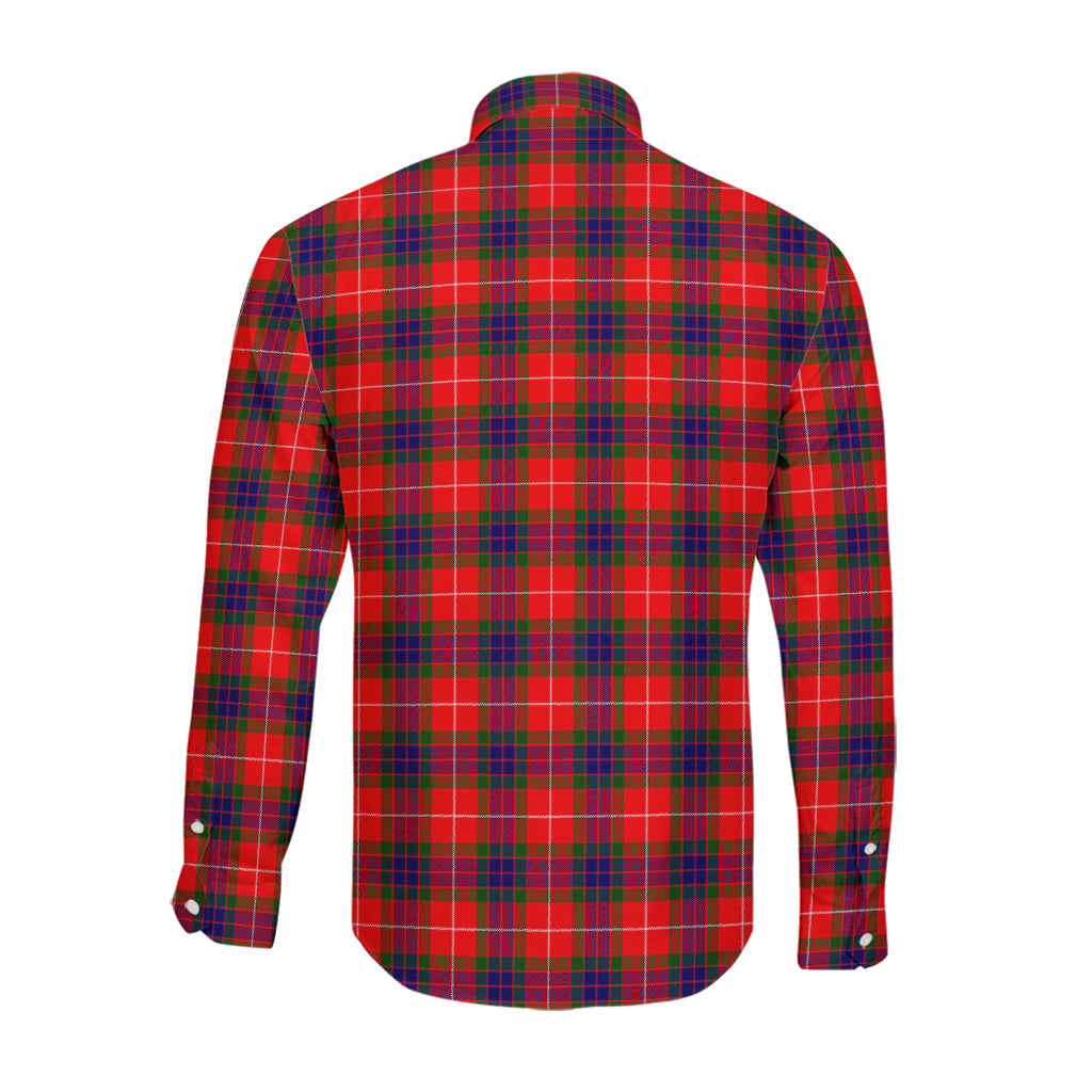 Abernethy Tartan Long Sleeve Button Up Shirt with Family Crest - Tartanvibesclothing