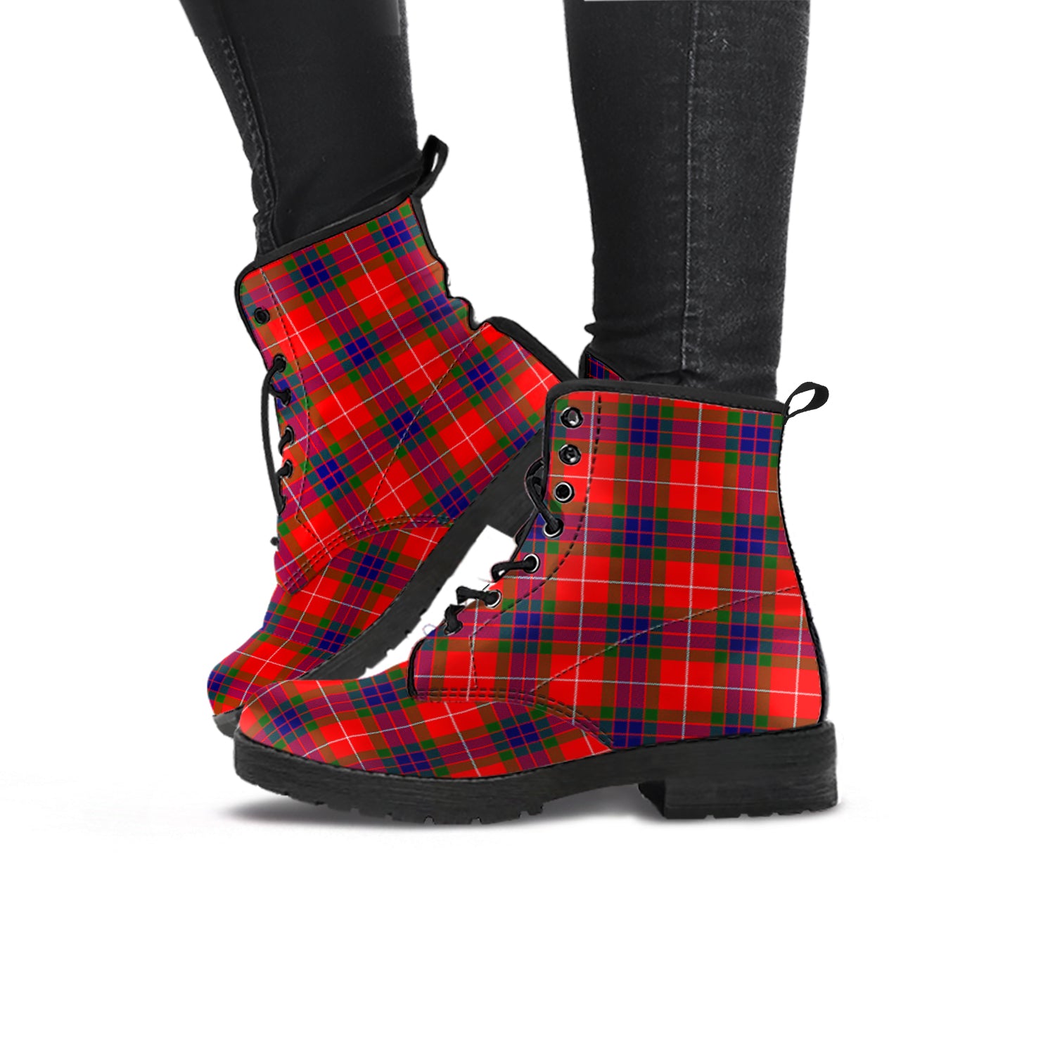 Abernethy Tartan Leather Boots - Tartanvibesclothing