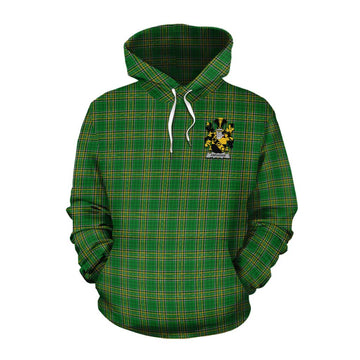 Abraham Irish Clan Tartan Cotton Hoodie with Coat of Arms