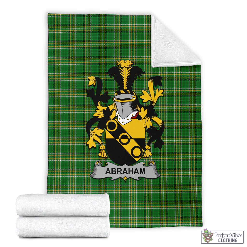 Tartan Vibes Clothing Abraham Irish Clan Tartan Blanket with Coat of Arms