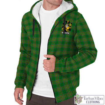 Abraham Irish Clan Tartan Sherpa Hoodie with Coat of Arms