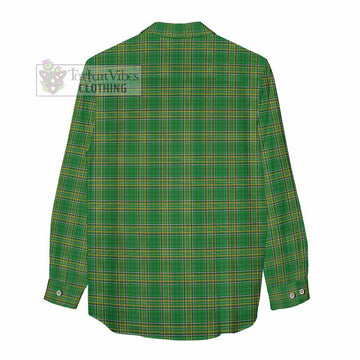 Abraham Irish Clan Tartan Women's Casual Shirt with Coat of Arms