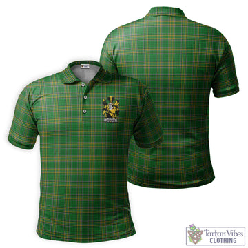 Abraham Irish Clan Tartan Men's Polo Shirt with Coat of Arms