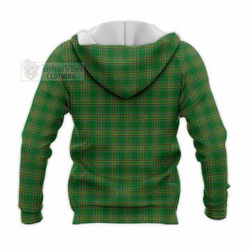 Abraham Irish Clan Tartan Knitted Hoodie with Coat of Arms