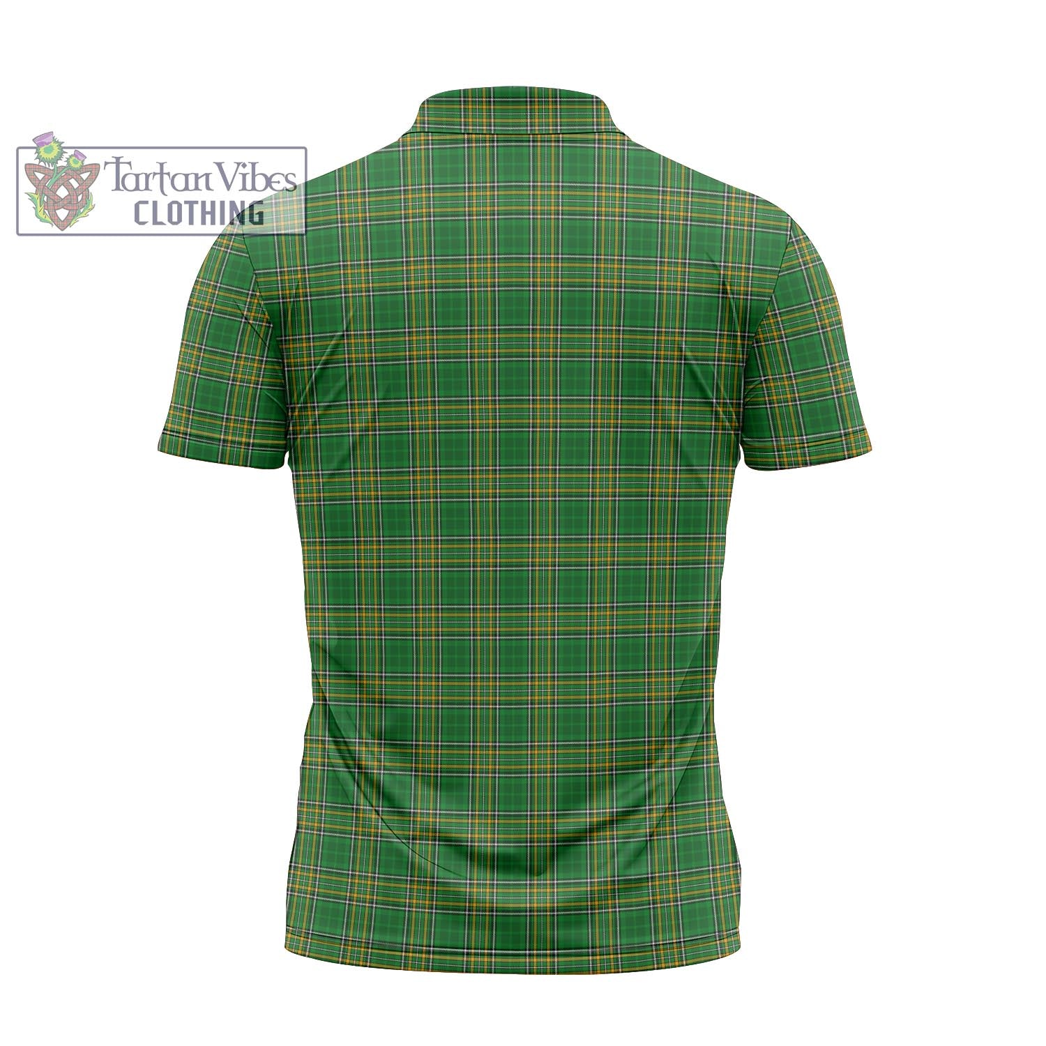 Tartan Vibes Clothing Abraham Ireland Clan Tartan Zipper Polo Shirt with Coat of Arms