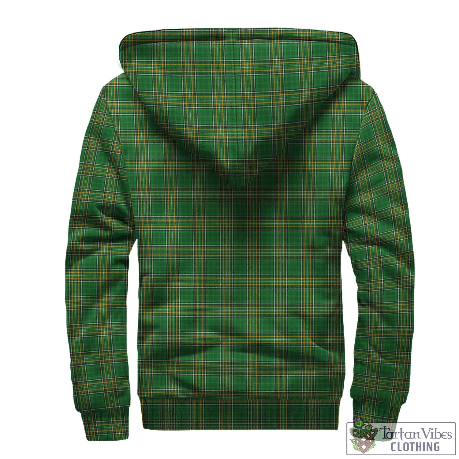 Tartan Vibes Clothing Abraham Ireland Clan Tartan Sherpa Hoodie with Coat of Arms