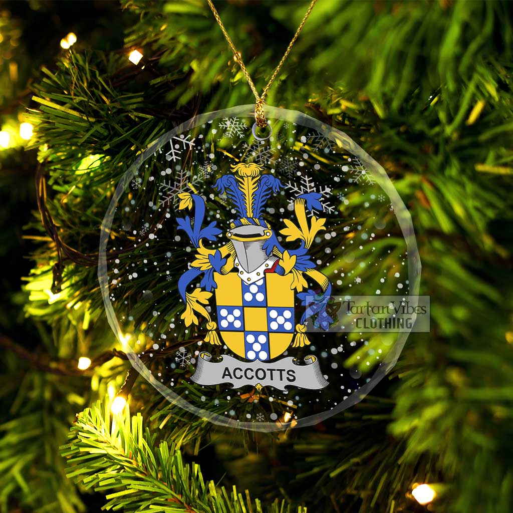 Tartan Vibes Clothing Accotts Irish Clan Christmas Glass Ornament with Coat of Arms