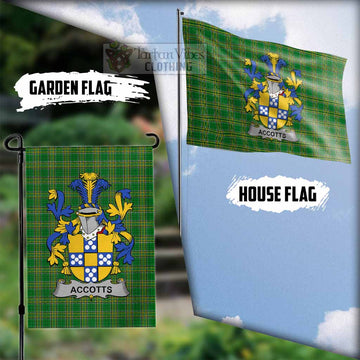 Accotts Irish Clan Flag with Coat of Arms