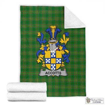 Accotts Irish Clan Tartan Blanket with Coat of Arms