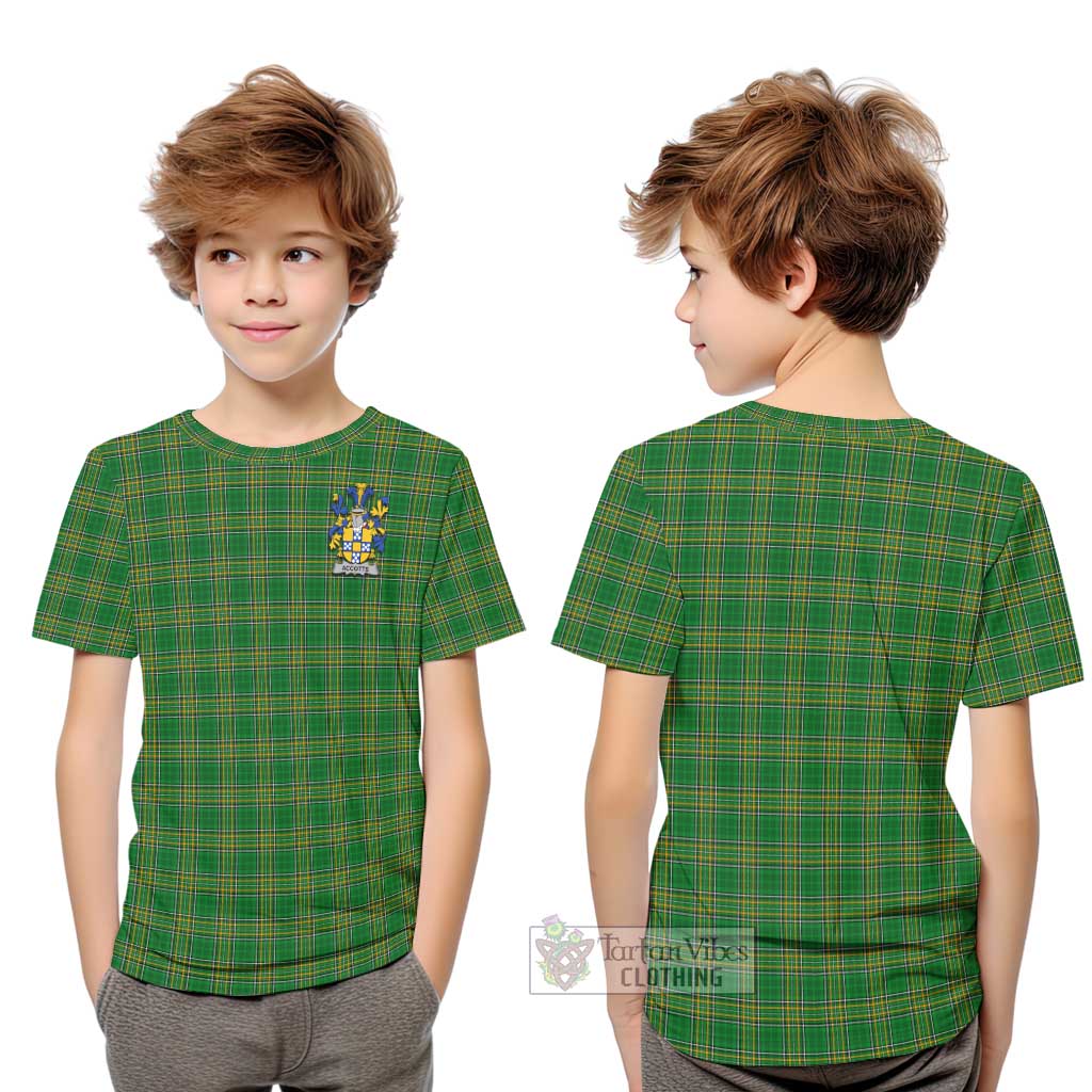 Tartan Vibes Clothing Accotts Irish Clan Kid T-Shirt with Coat of Arms