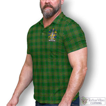 Accotts Irish Clan Tartan Men's Polo Shirt with Coat of Arms